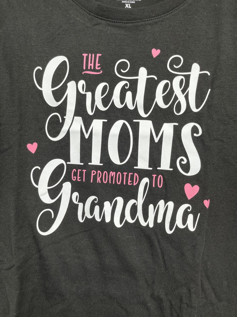 Positivi Tees Black TShirt The Greatest Moms Get Promoted to Grandma XL NEW